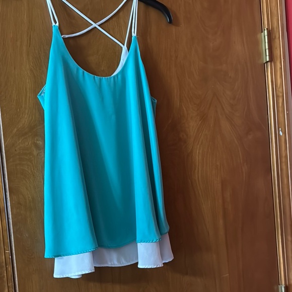 Women's Teal Layered Cami Top - Picture 1 of 5